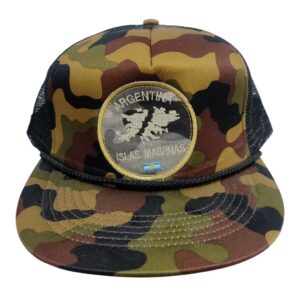 Gorra Islas Malvinas Argentinas militar - Insignia verde musgo borde dorado