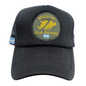 Gorra Islas Malvinas Argentinas negra - Insignia verde musgo